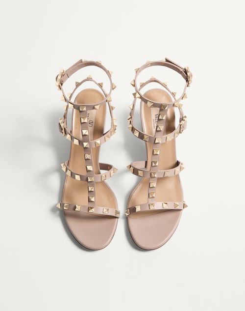 Valentino Garavani - Rockstud Calfskin Ankle Strap Sandal 60 Mm - Poudre - Woman - Sandals